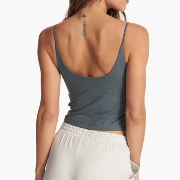 Vuori Lux Cami Cropped Tank in Cape Heather Blue Green, Size XL - Picture 2 of 11